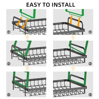 Space-Saving Foldable Stainless Steel Dish Drying Rack with Drainboard