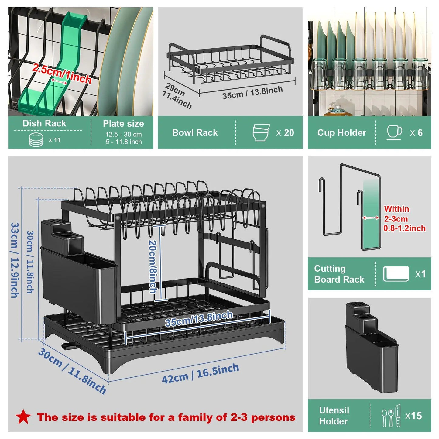 Space-Saving Foldable Stainless Steel Dish Drying Rack with Drainboard