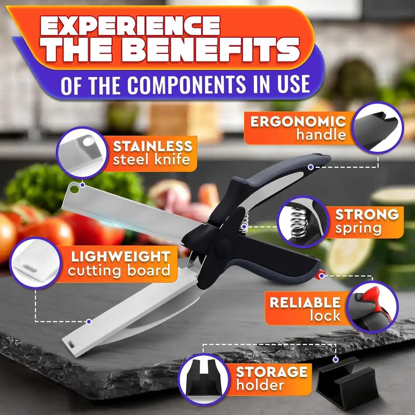Vegetable Chopper & Kitchen Scissors – Fast Master Cutter