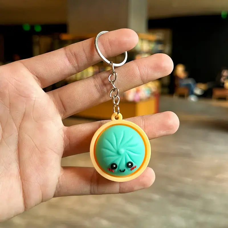 Squeeze Away Stress with the Light-Up Dumpling Fidget Keychain!