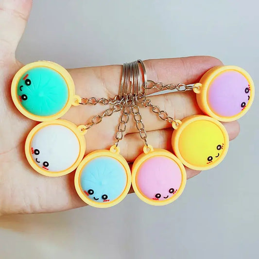 Squeeze Away Stress with the Light-Up Dumpling Fidget Keychain!