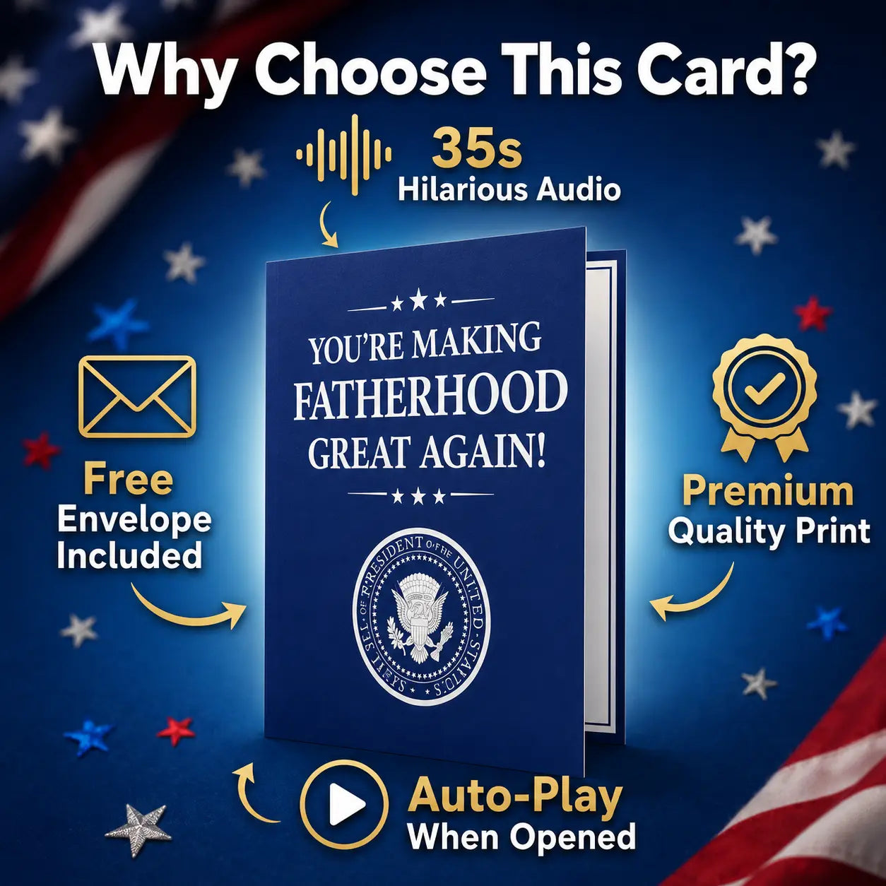 The Ultimate Personalized Voice Patriotic Greeting Card — Express Your Love Loud and Proud!