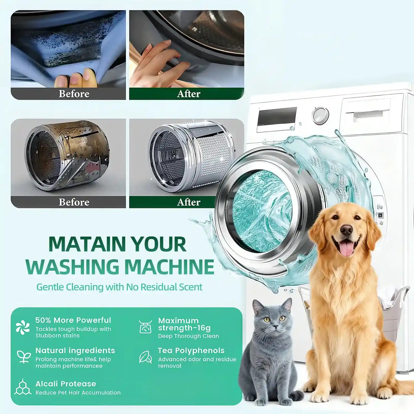 Instant Washing Machine Deep Cleaner: Blast Odors & Mildew