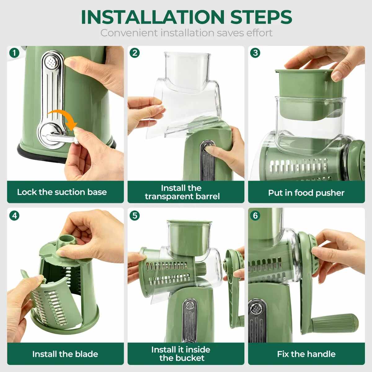 5-Blade Hand Crank Cheese Grater