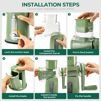 5-Blade Hand Crank Cheese Grater