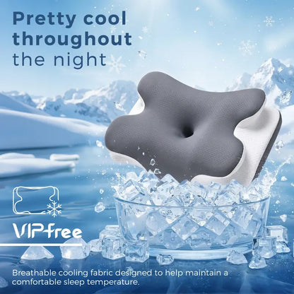 free Cooling Memory Neck Pillow, Adjustable Ergonomic Memory Foam Neck Pillows