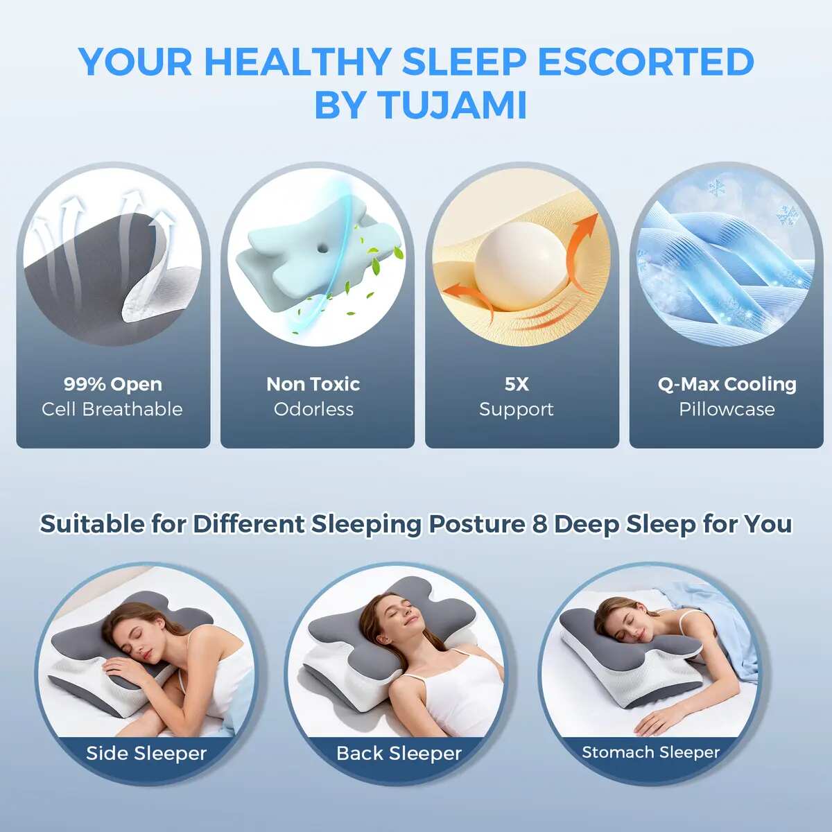 Adjustable Memory Foam Neck Support Pillow