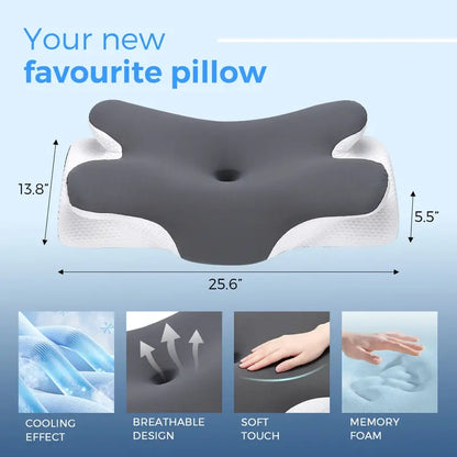 free Cooling Memory Neck Pillow, Adjustable Ergonomic Memory Foam Neck Pillows