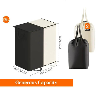 Foldable Laundry Hamper with Lid & 2 Bags