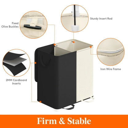 Foldable Laundry Hamper with Lid & 2 Bags