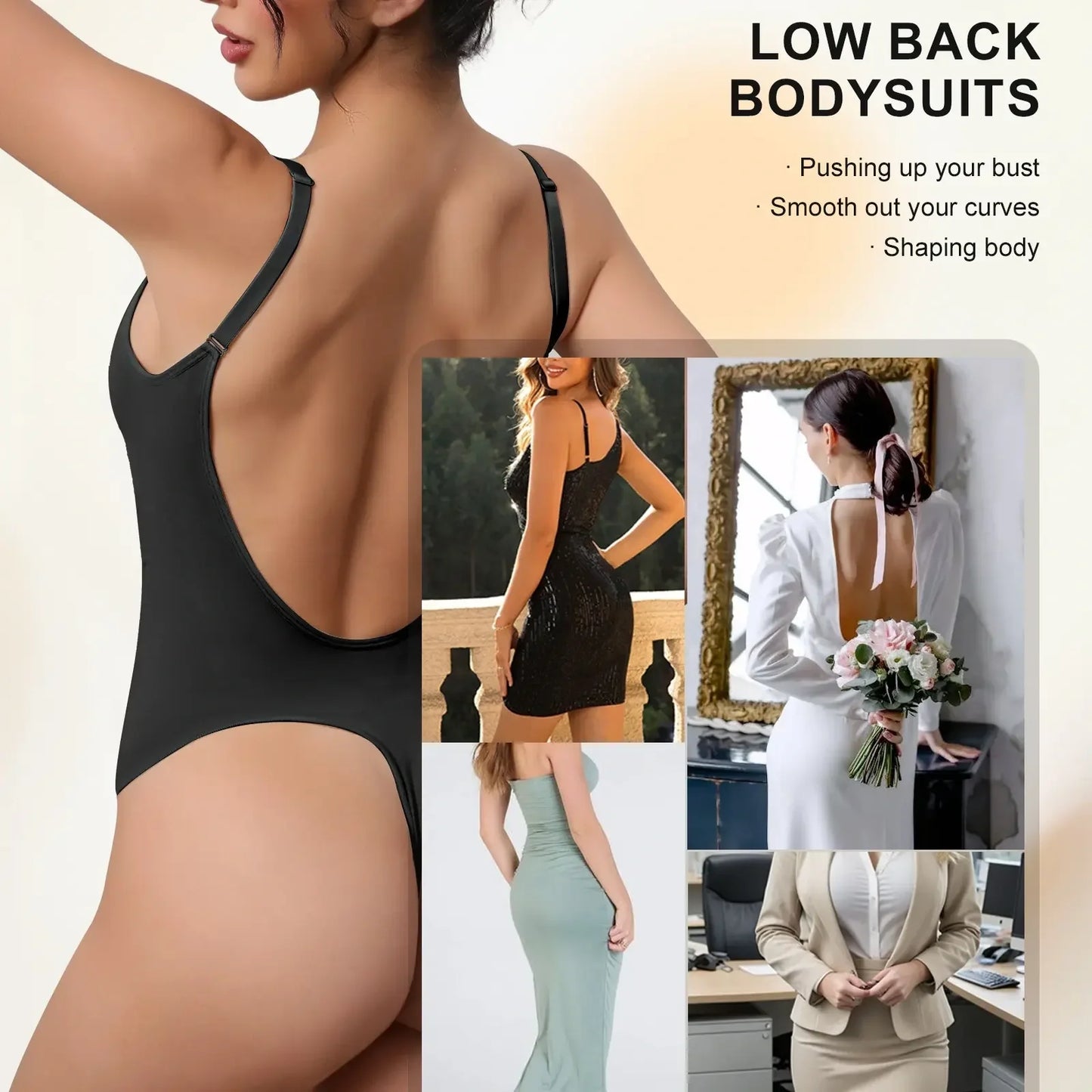 Mobeso Backless Shapewear Bodysuit for Backless Dress