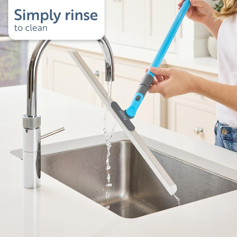 The Ultimate Rubber Squeegee & Extendable Floor Scrub Brush