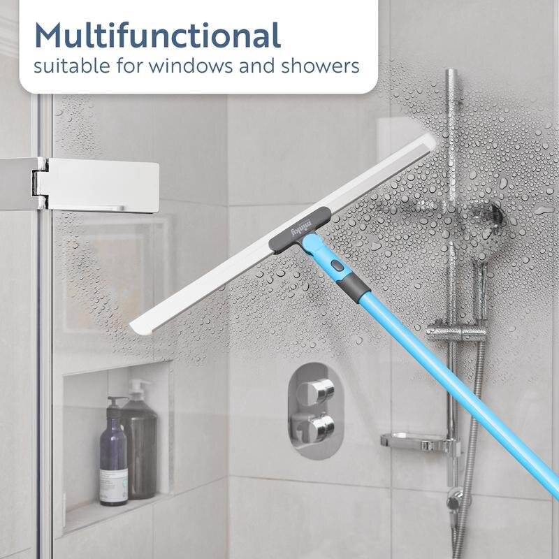 The Ultimate Rubber Squeegee & Extendable Floor Scrub Brush