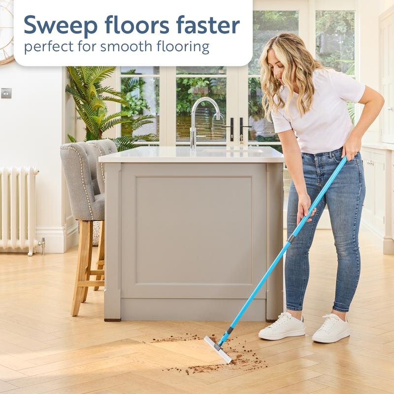 The Ultimate Rubber Squeegee & Extendable Floor Scrub Brush