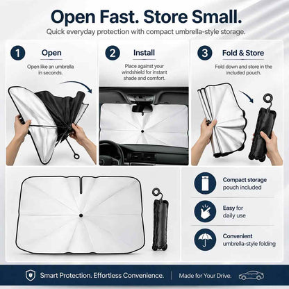FlexShield Portable Car Windshield Sun Umbrella