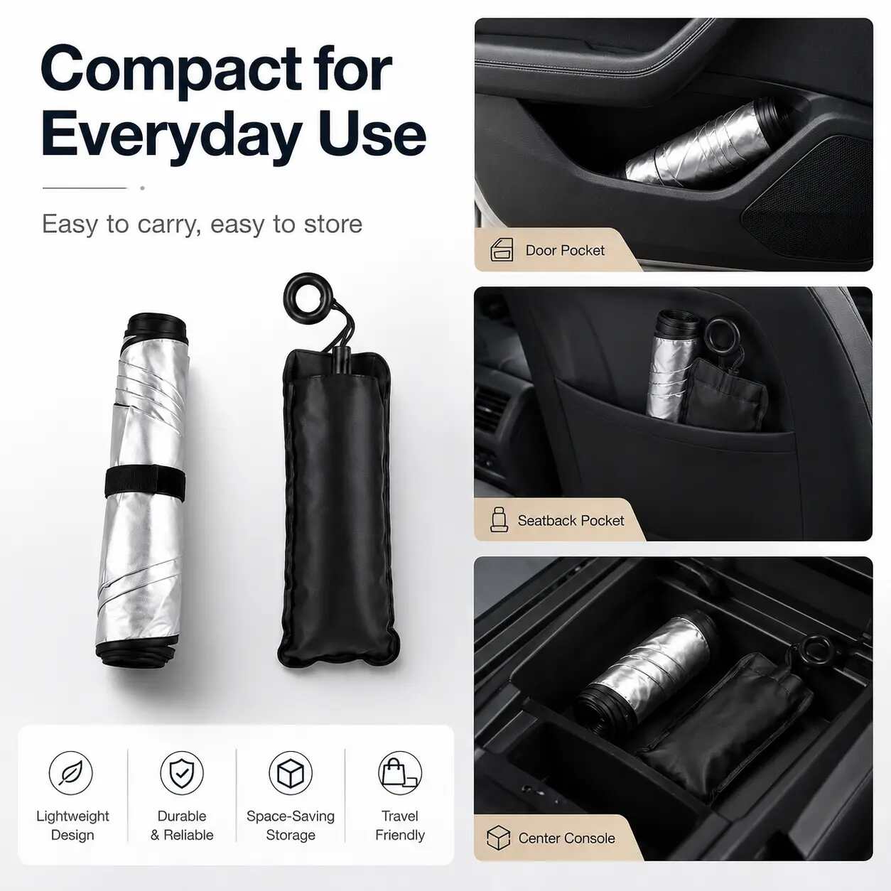 FlexShield Portable Car Windshield Sun Umbrella