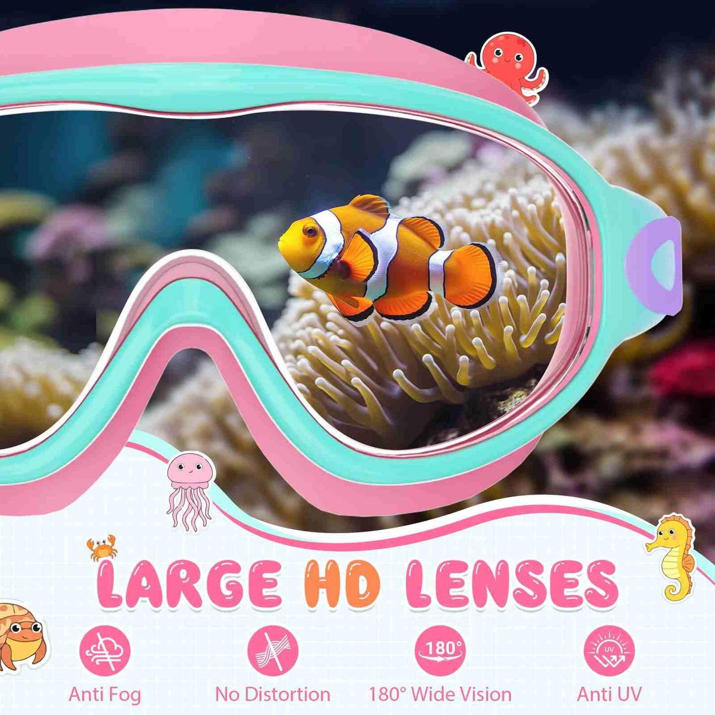 Crystal-Clear Anti-Fog Swimming Goggles with UV Protection
