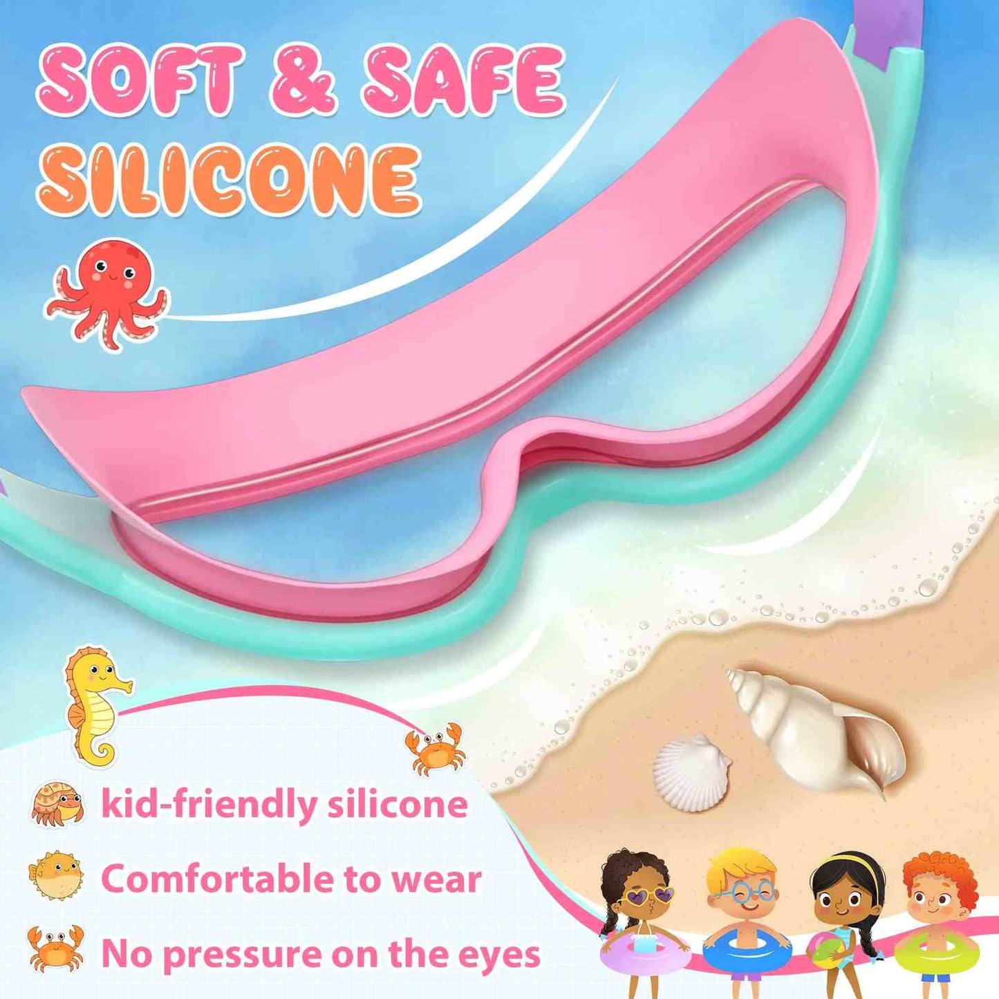 Crystal-Clear Anti-Fog Swimming Goggles with UV Protection