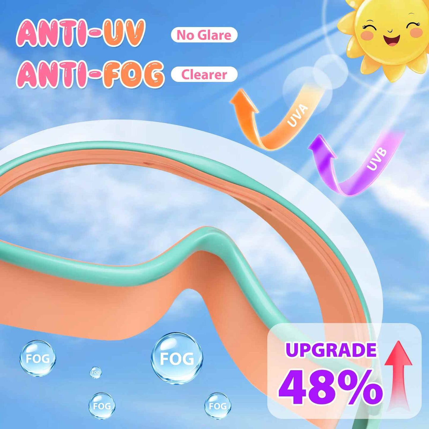 Crystal-Clear Anti-Fog Swimming Goggles with UV Protection