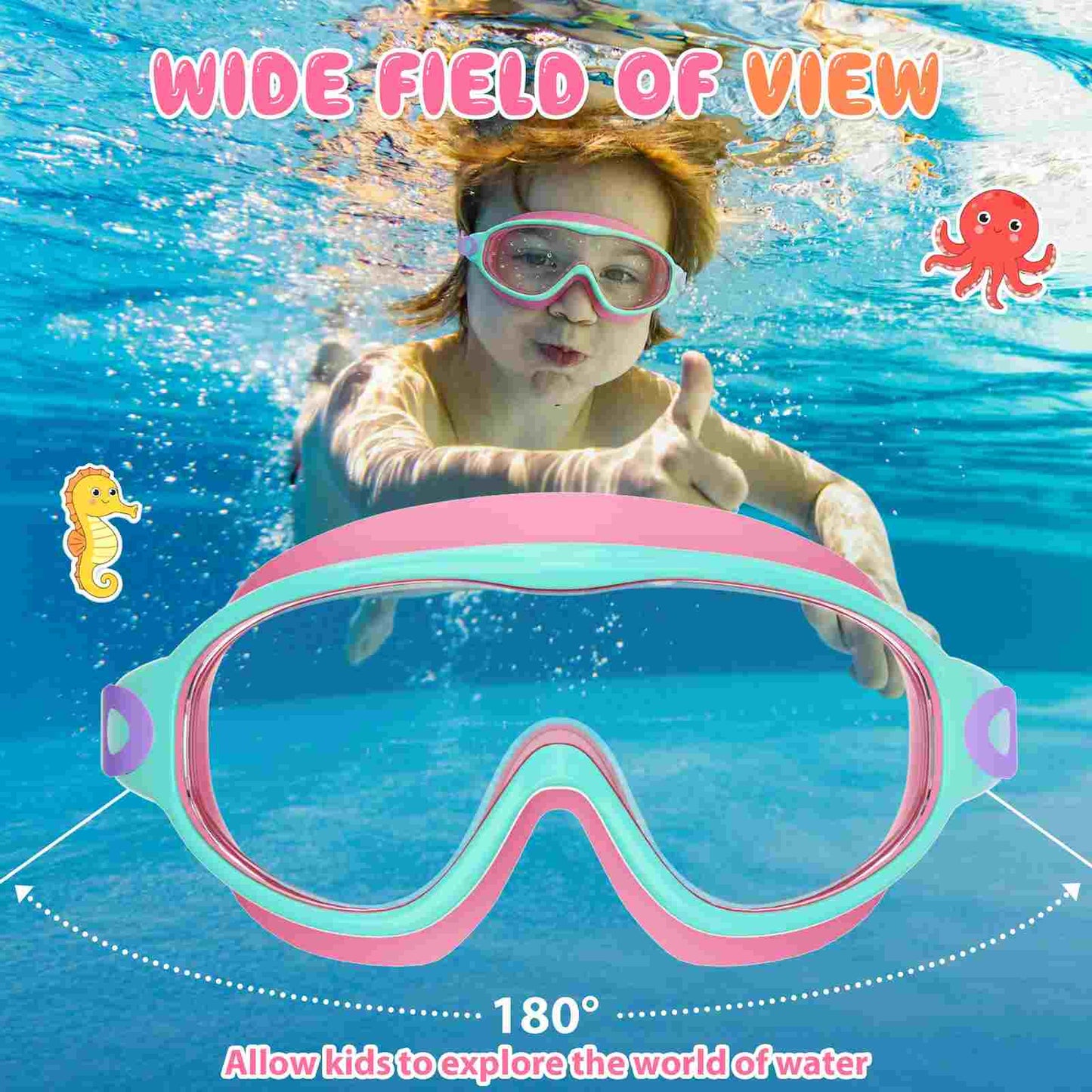 Crystal-Clear Anti-Fog Swimming Goggles with UV Protection
