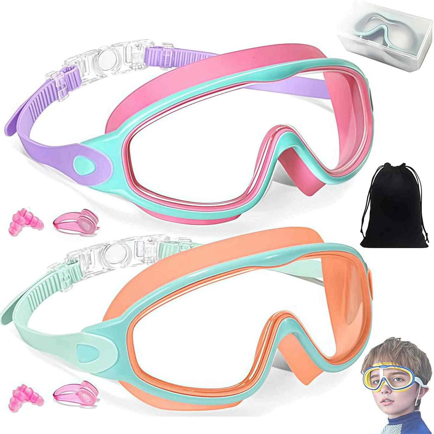 Crystal-Clear Anti-Fog Swimming Goggles with UV Protection