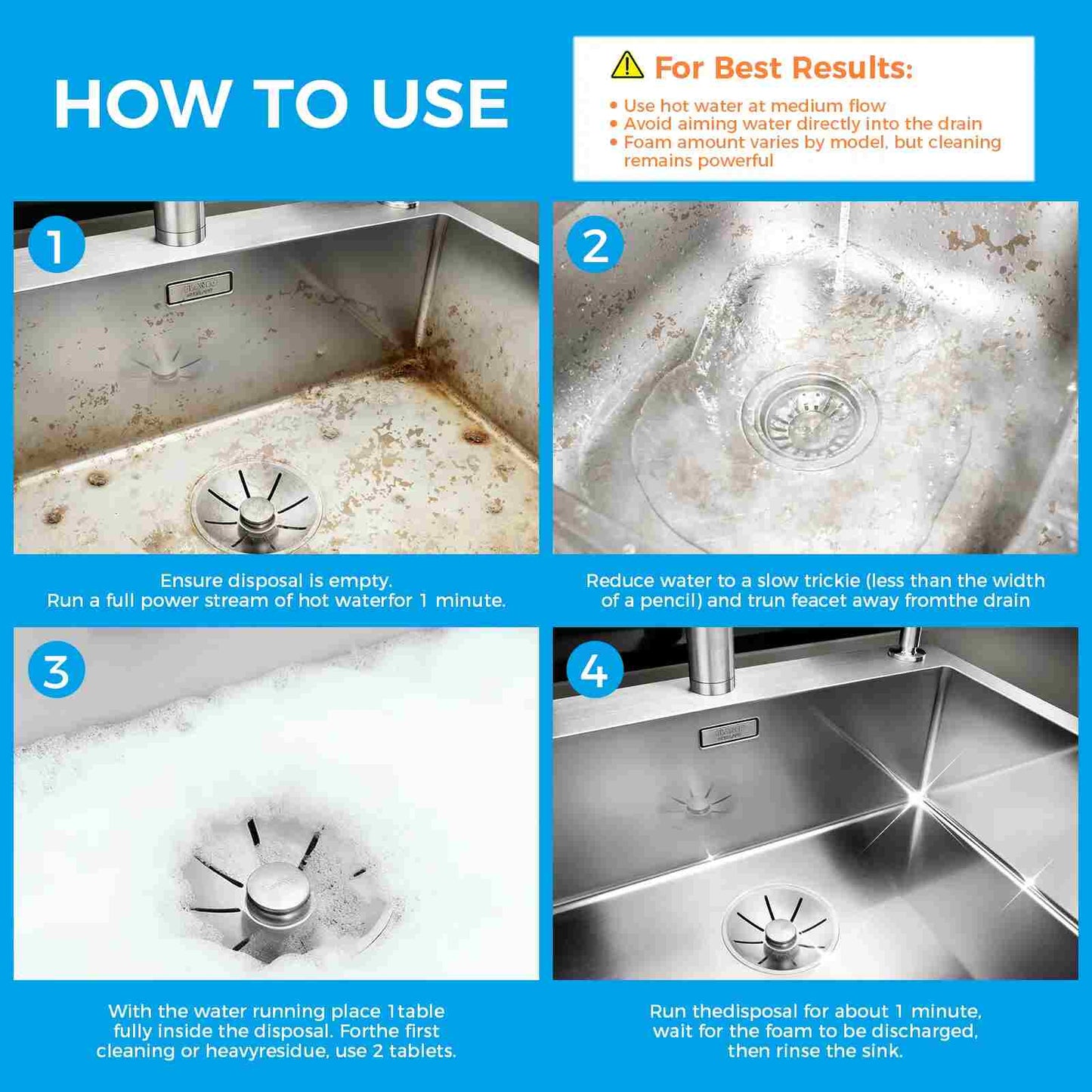 Power-Foaming Garbage Disposal Cleaner Tablets