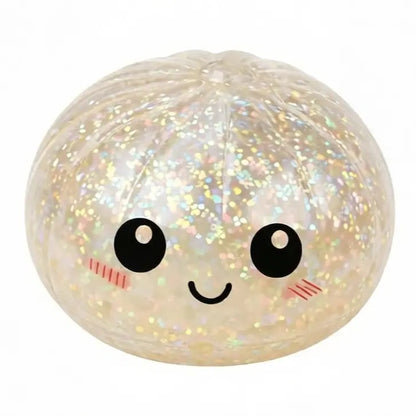 Super Squishy Dumpling Toy with Mystery Glitter & Steamer Case