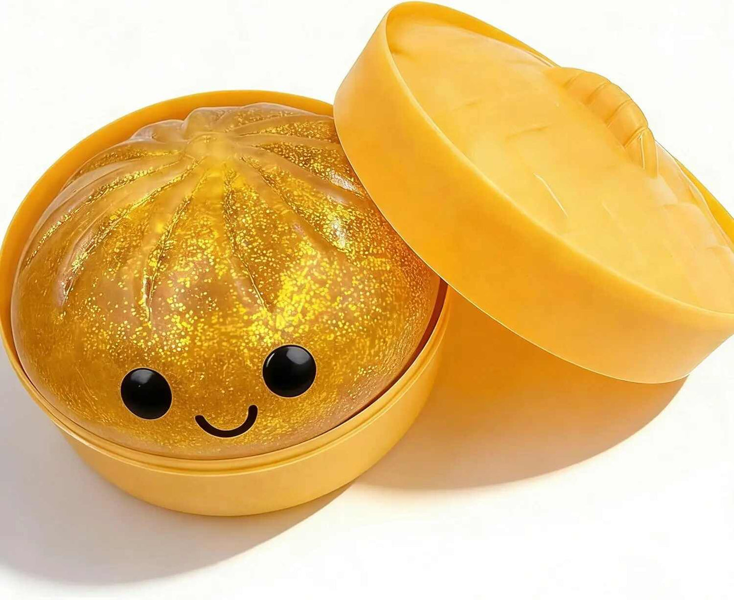 Super Squishy Dumpling Toy with Mystery Glitter & Steamer Case