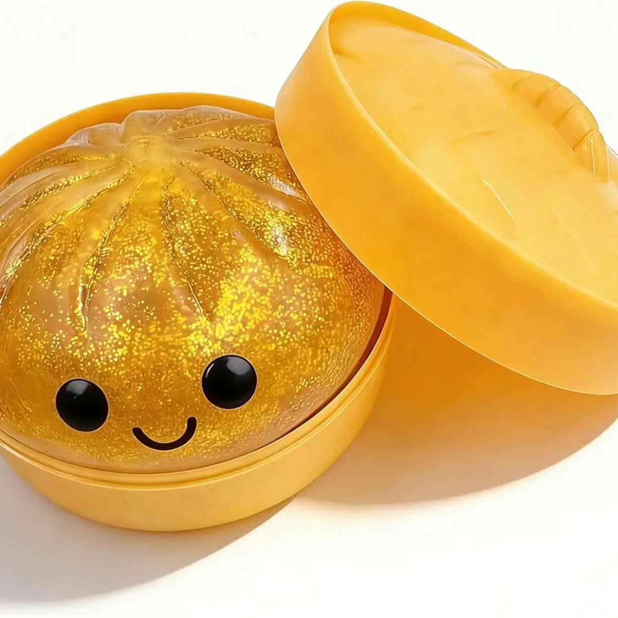 Super Squishy Dumpling Toy with Mystery Glitter & Steamer Case