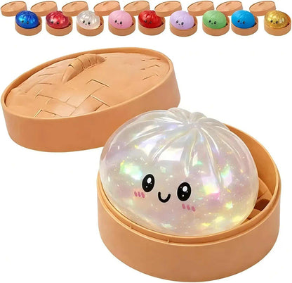 Super Squishy Dumpling Toy with Mystery Glitter & Steamer Case