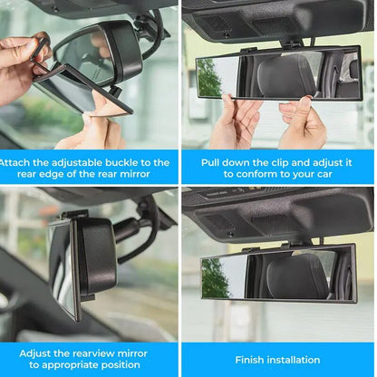11.81-Inch Panoramic Anti-Glare Rearview Mirror