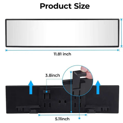 11.81-Inch Panoramic Anti-Glare Rearview Mirror