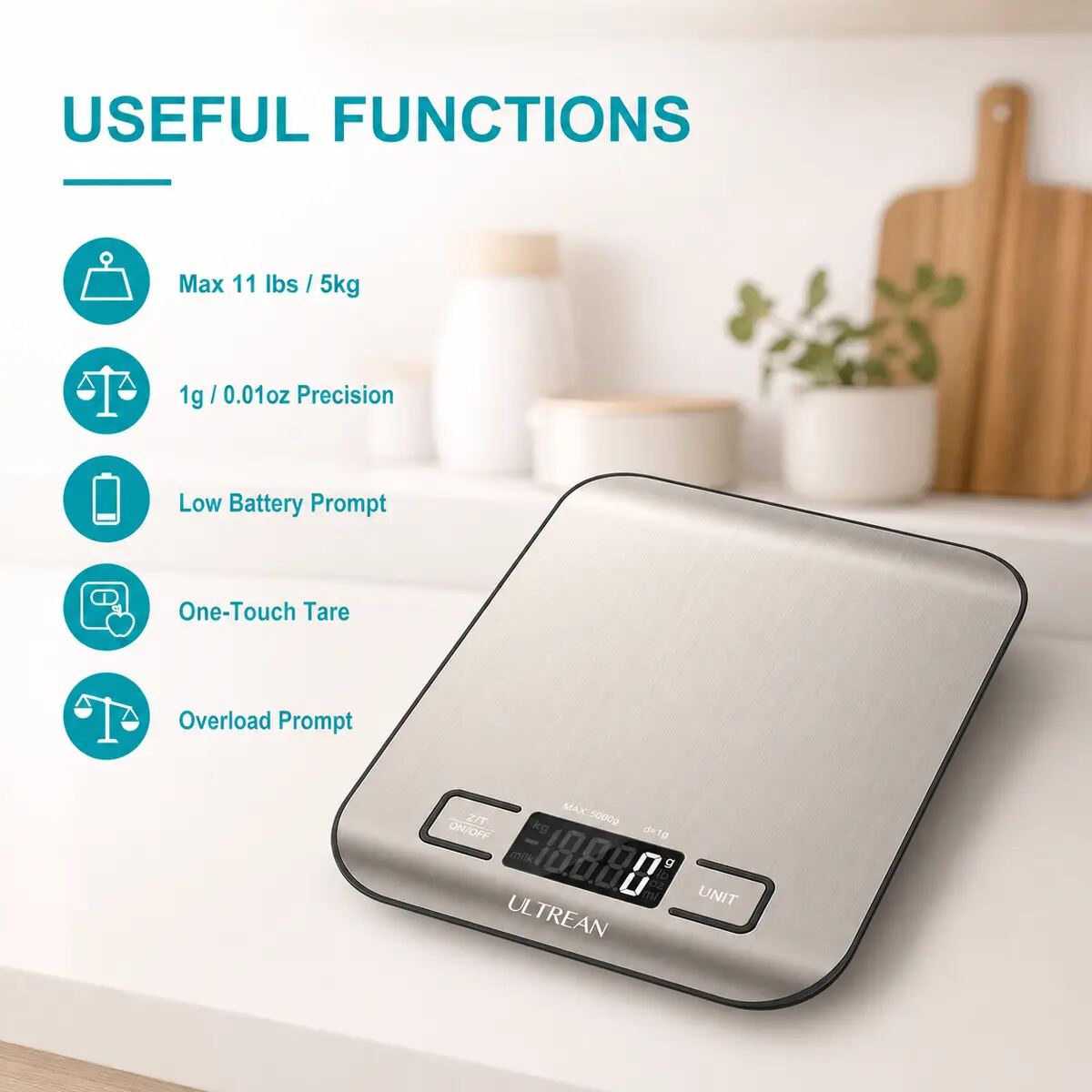 1g Precision Multi-Unit Kitchen Food Scale