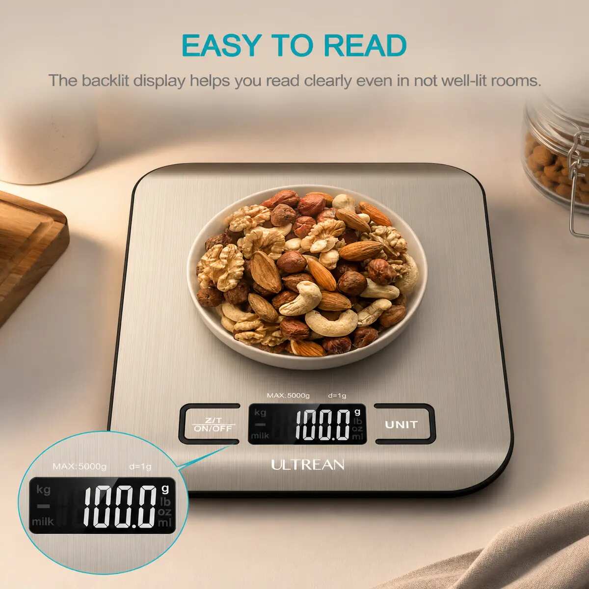 1g Precision Multi-Unit Kitchen Food Scale