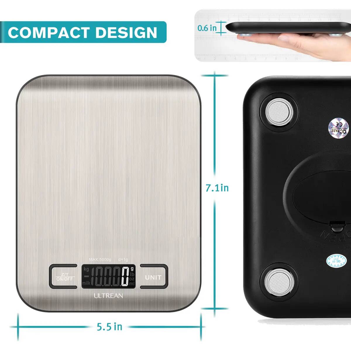 1g Precision Multi-Unit Kitchen Food Scale