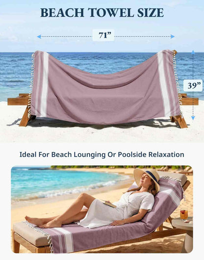 Lightweight Soft Flat-Weave XL Beach Towel – Summer Travel & Pool Essential