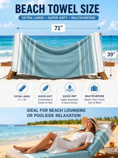 Quick-Dry Sand-Free Turkish Beach Towel
