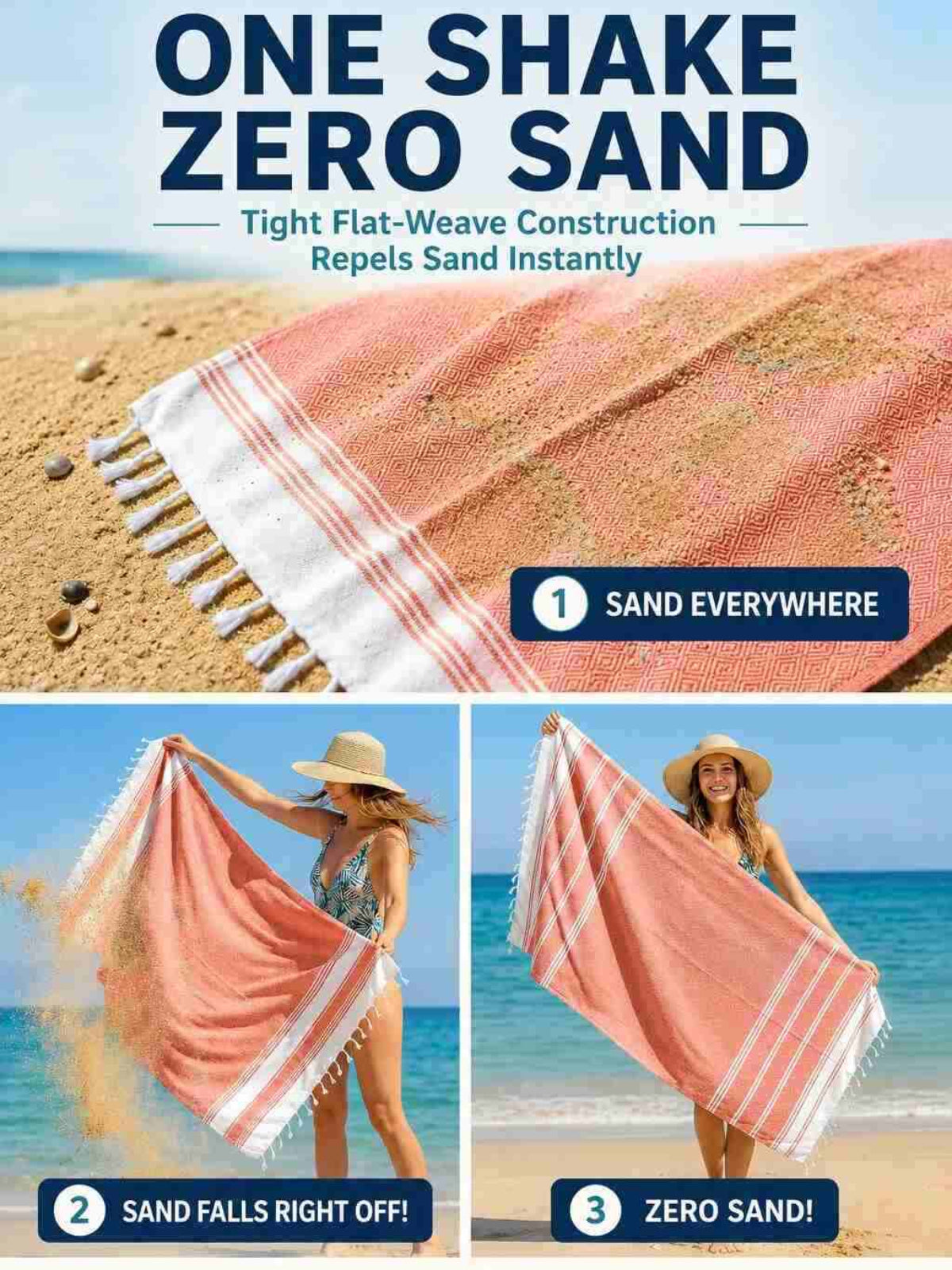 Quick-Dry Sand-Free Turkish Beach Towel