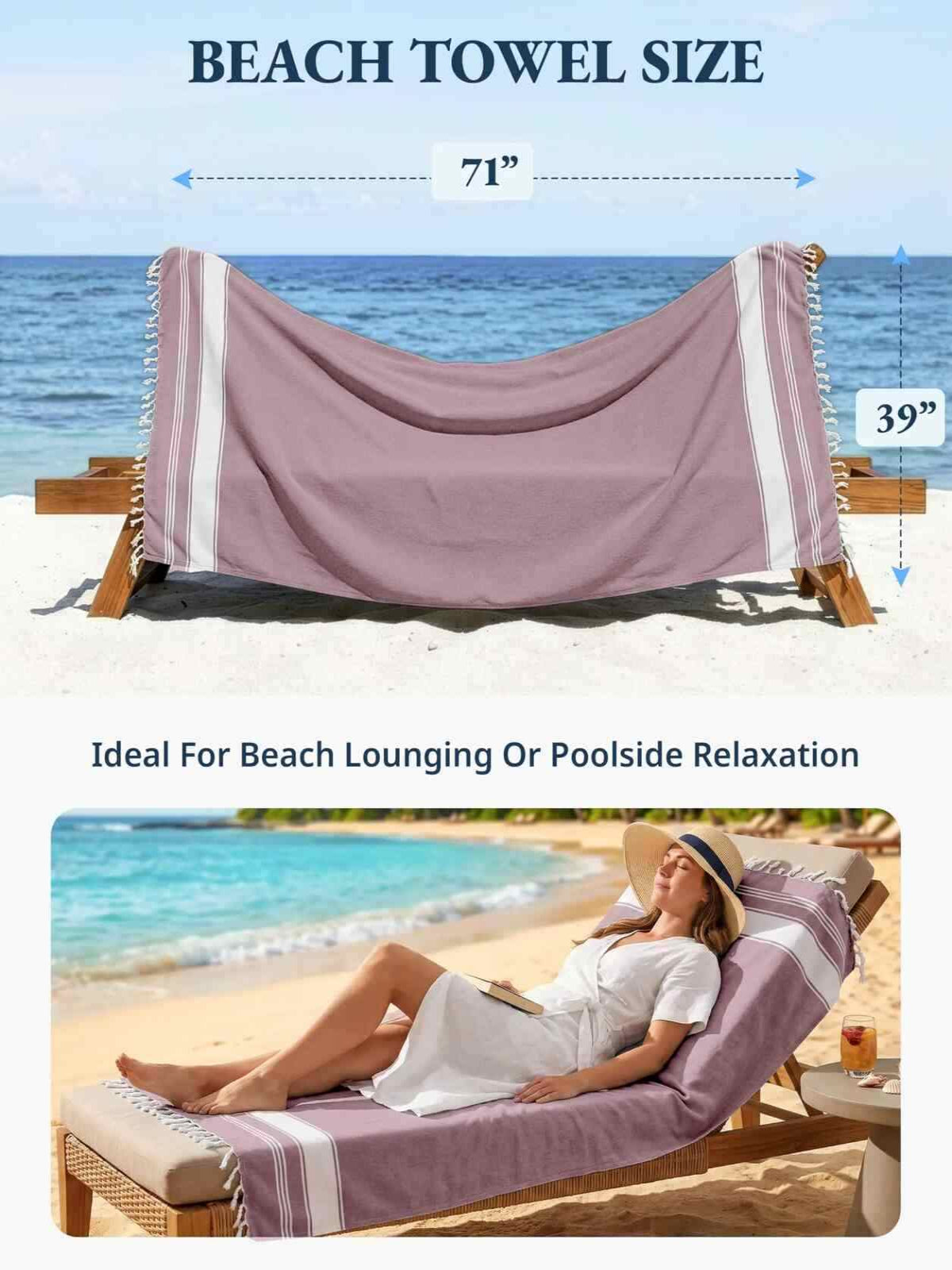 Quick-Dry Sand-Free Turkish Beach Towel