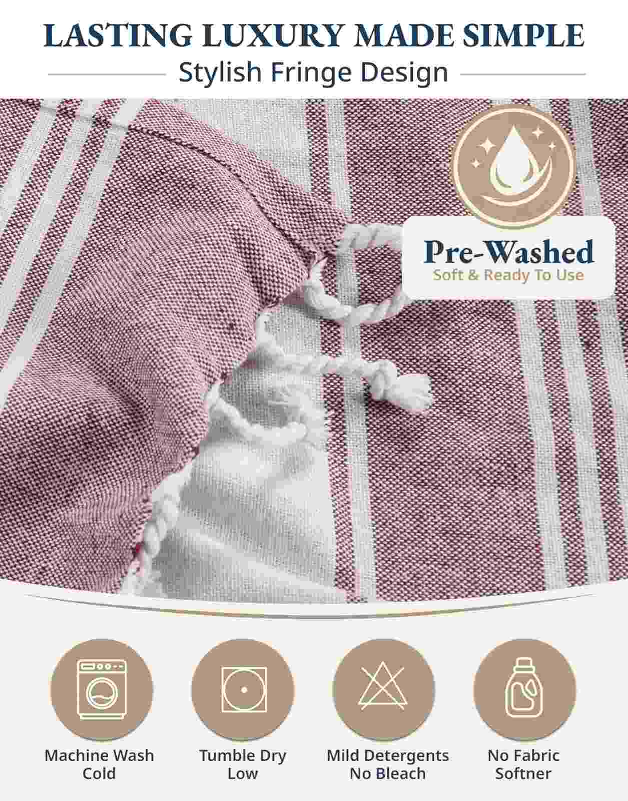 Lightweight Soft Flat-Weave XL Beach Towel – Summer Travel & Pool Essential