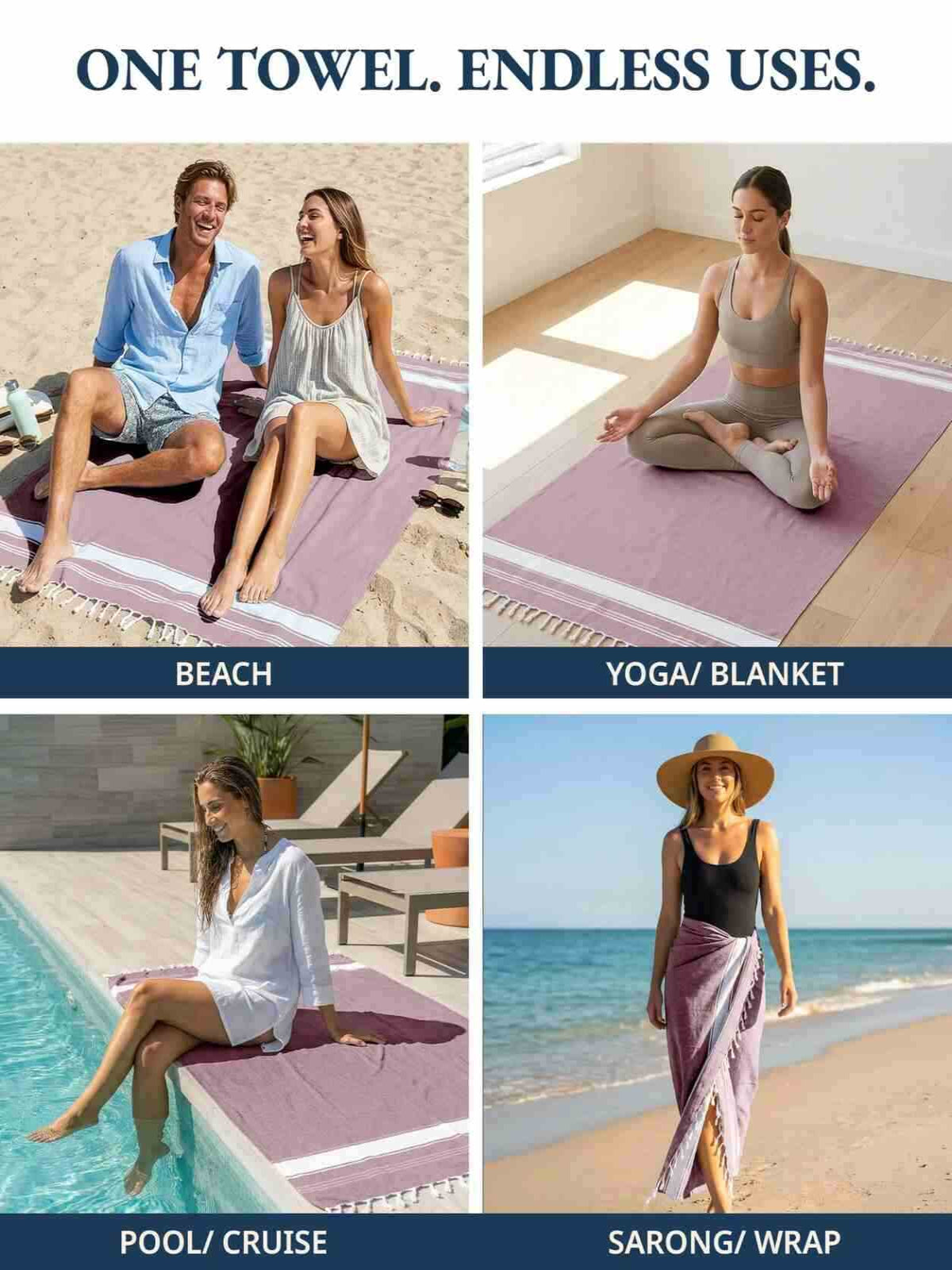 Quick-Dry Sand-Free Turkish Beach Towel