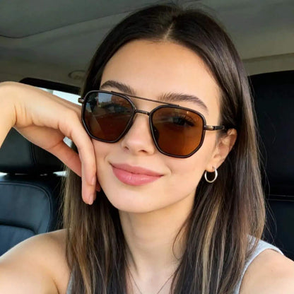 Geometric Double-Beam Trendy Sunglasses