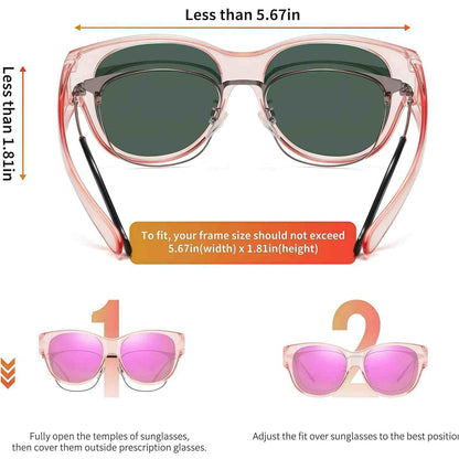 Women's Oversized Square Fit-Over Polarized Sunglasses (2-Pack)