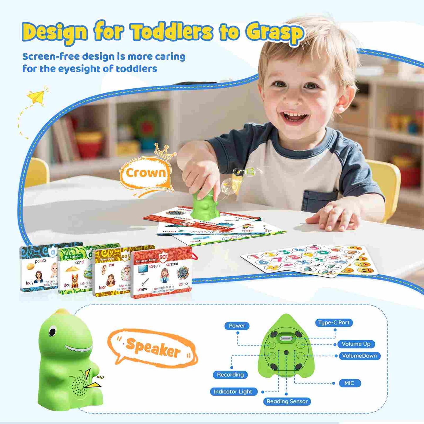 Master Reading Fast with Interactive Dinosaur Talking Flashcards