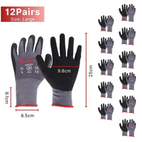 12 Pairs Large Work Gloves