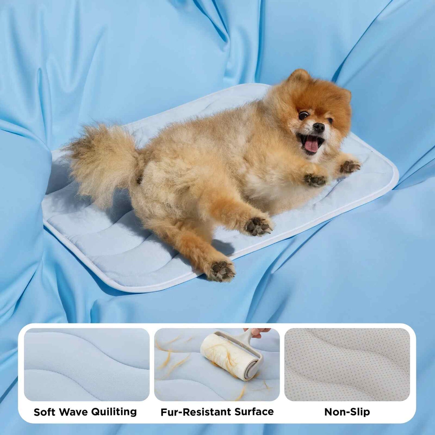 Instant Q-Max>0.4 Pet Cooling Mat – Chemical-Free Summer Crate Bed