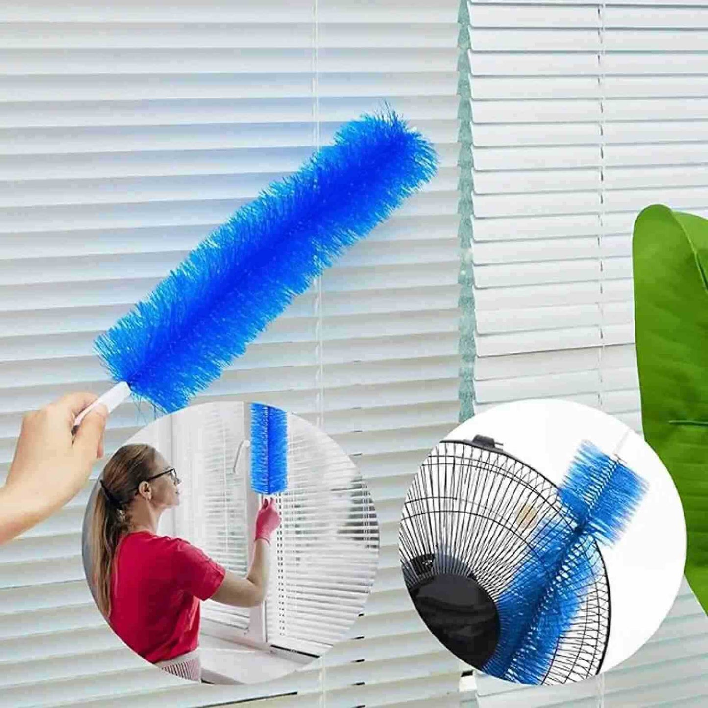 Bendable Microfiber Fan & Duster Brush – Effortless Deep Cleaning