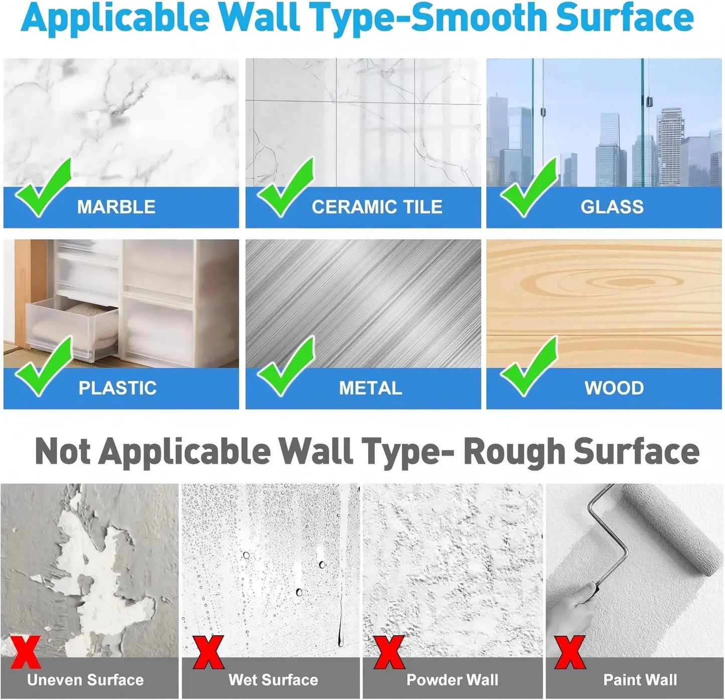 Self Adhesive No Drill Adjustable Curtain Rod Holder Hooks Brackets