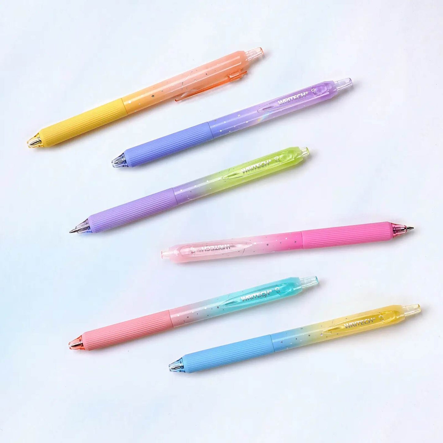 Silent Click Gradient Gel Pens – Fast-Drying 0.7mm Medium Point