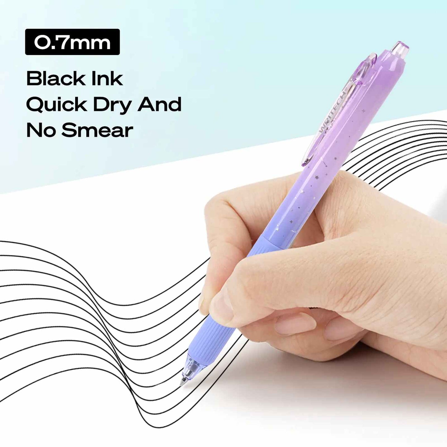 Silent Click Gradient Gel Pens – Fast-Drying 0.7mm Medium Point